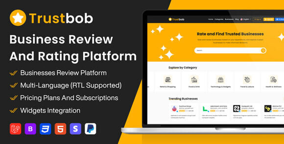 Trustbob v1.1 Nulled – Business Review and Rating Platform (SAAS) PHP Script