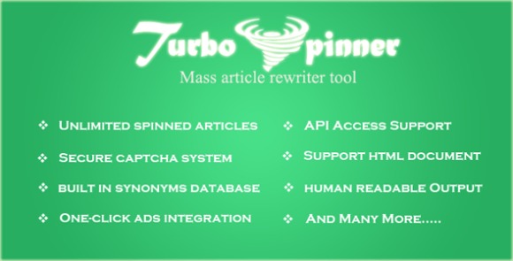 Turbo Spinner v1.8 – Article Rewriter PHP Script
