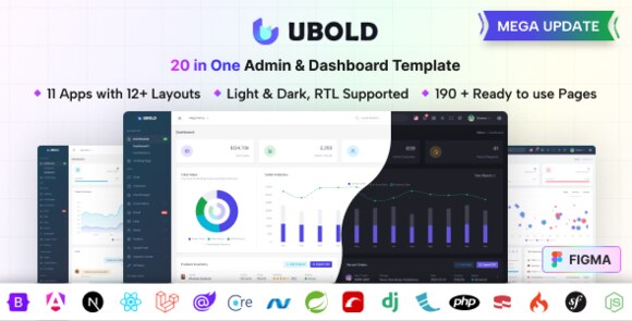 UBold v7.0 – 20 in One Admin & Dashboard Template
