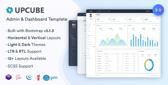 Upcube v2.0 – Responsive Bootstrap Admin & Dashboard Template Free