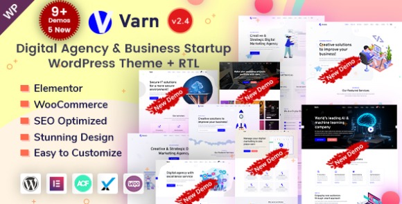 Varn v2.4 – Elementor IT & SEO Agency WordPress Theme Free