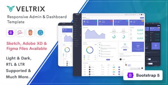 Veltrix v5.0.0 – Admin & Dashboard Template Free