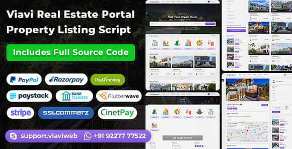Viavi Real Estate Portal v1.1 Nulled – Property Listing Script