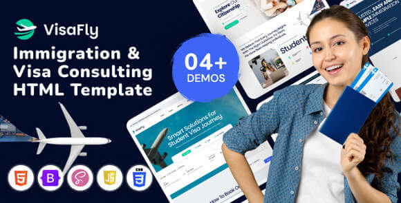 VisaFly – Immigration and Visa Consulting Website HTML Template