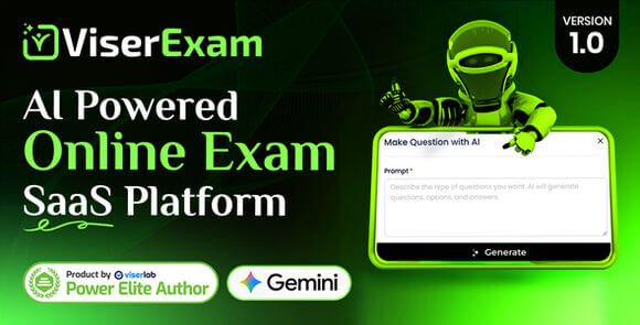 ViserExam v1.0 – AI Powered Online Exam SaaS Platform Script