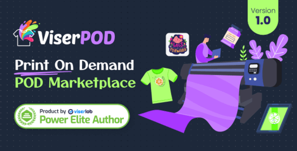 ViserPOD v1.0 – Print On Demand POD Marketplace PHP Script