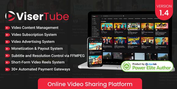 ViserTube v1.7 Nulled – Online Video Sharing Platform Script