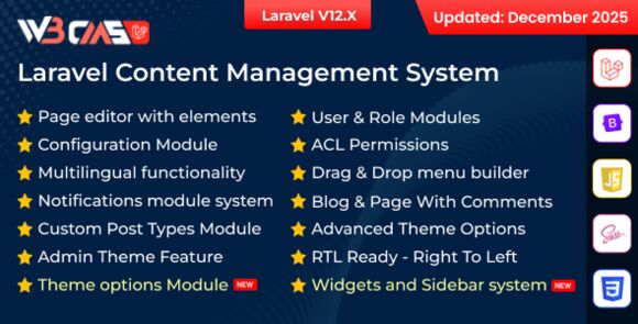 W3CMS-Laravel v2.6 – Content Management System PHP Script