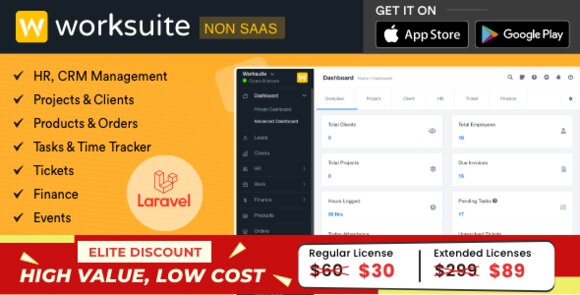 WORKSUITE v5.5.20 Nulled – HR, CRM and Project Management Script