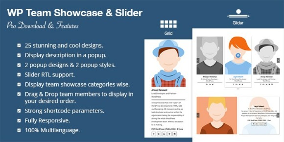 WP Team Showcase and Slider Pro v1.5.0 – WordPress Plugin