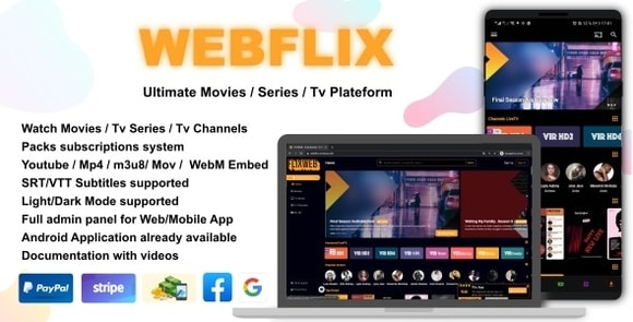 WebFlix v1.5 Nulled – Movies – TV Series – Live TV Channels – Subscription PHP Script