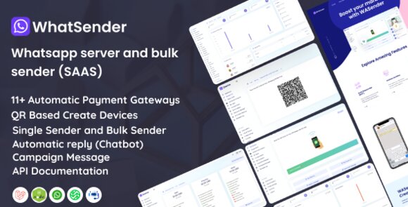 WhatSender v5.0 Nulled – WhatsApp Server and Bulk Sender (SAAS) PHP Script