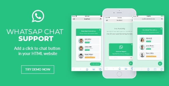 WhatsApp Chat Support v1.1 – jQuery Plugin Free