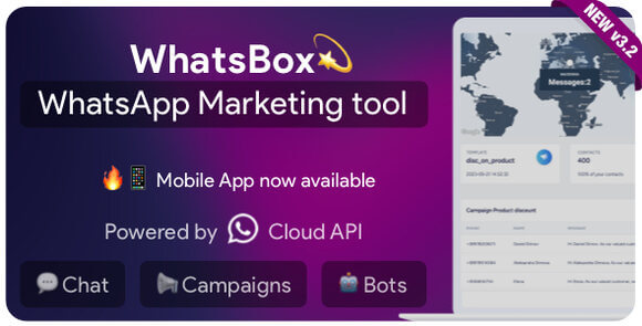 WhatsBox v5.0 – The WhatsApp Marketing – Bulk Sender, Chat, Bots, SaaS PHP Script