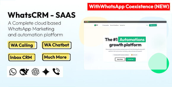 WhatsCRM v5.8.0 – Chatbot, Flow Builder, API Access, WhatsApp CRM SAAS System Script