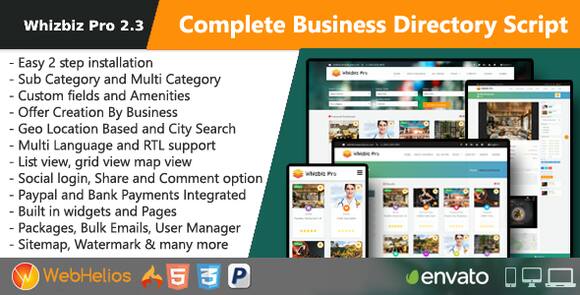 Whizbiz Pro v2.3 Nulled – Simple Business Listing Directory Map Script