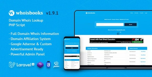 WhoisBooks v1.9.1 Nulled – Domain Whois Lookup PHP Script