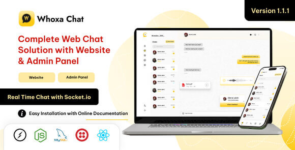 Whoxa Chat v1.1.2 – Chat Script, Web WhatsApp Clone, Nodejs Chat Software, Chat Website, Group Chat Script