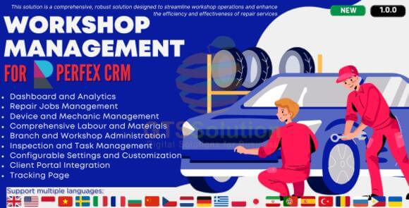 Workshop Management Module for Perfex CRM v1.0 – Addon
