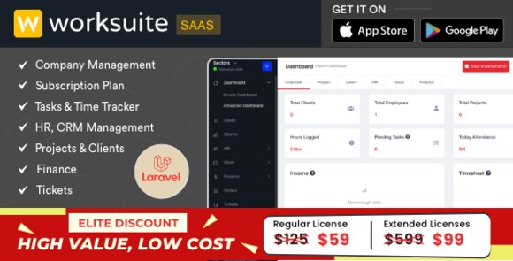 Worksuite SaaS v5.5.10 Nulled – Project Management System Script