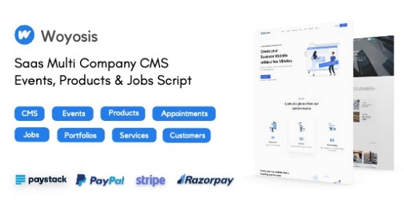 Woyosis v1.0.0 Nulled – SaaS Multi Company CMS – Events – Products & Jobs Script