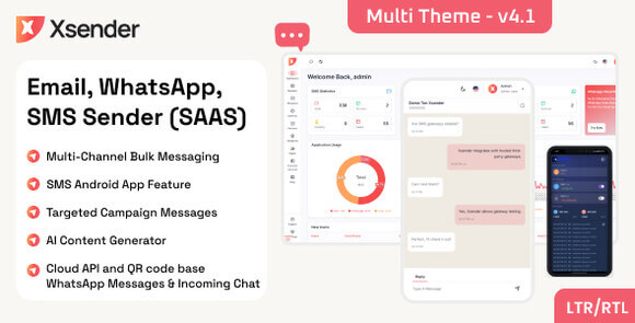 XSender v4.1 Nulled – Bulk Email, SMS and WhatsApp Messaging Application [SAAS] Script