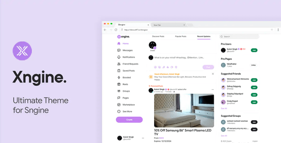 Xngine v1.4 – The Ultimate Sngine Theme