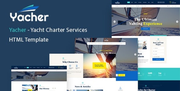 Yacher v1.0 – Yacht Charter Services HTML Template Free
