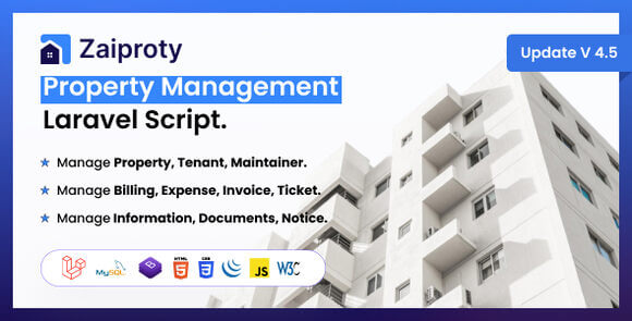 Zaiproty v4.6 Nulled – Property Management Laravel Script