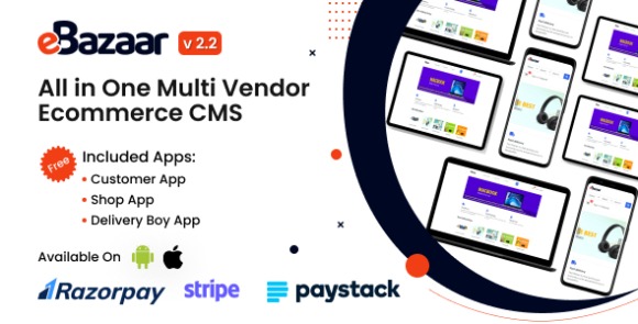 eBazaar v2.2 Nulled – All In One Multi Vendor Ecommerce CMS Source