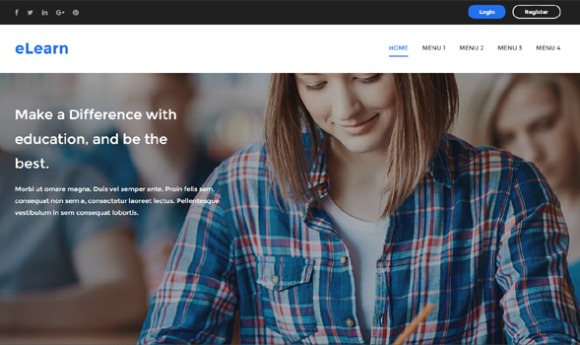 eLearn v2.0 – Education Blogger Template Free