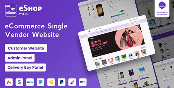 eShop Web v4.4.4 Nulled – eCommerce Single Vendor Website Script