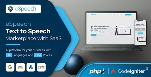 eSpeech v1.4.3 – Text to Speech Marketplace with SaaS PHP Script