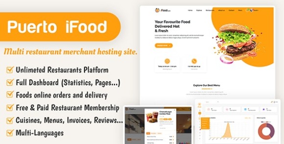 iFood v1.1 – Multi Restaurant Merchant Hosting Site SAAS Script
