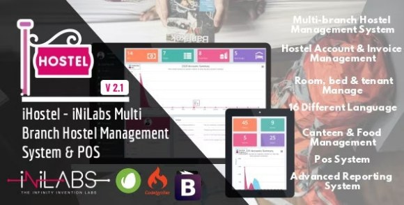 iHostel v2.1 Nulled – iNiLabs Multi Branch Hostel Management System & POS PHP Script