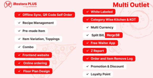 iRestora PLUS Multi Outlet v7.8 – Next Gen Restaurant POS Script
