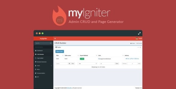 myIgniter v4.0.4 – Admin CRUD and Page Generator PHP Script