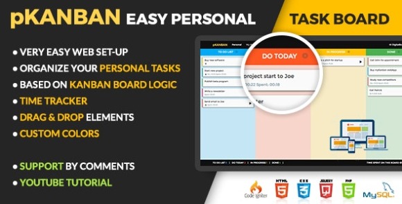 pKANBAN v1.9 – Personal Task Board PHP Script
