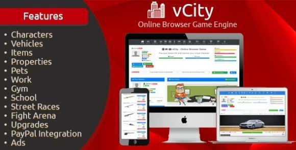vCity v2.7 – Online Browser Game Platform PHP Script